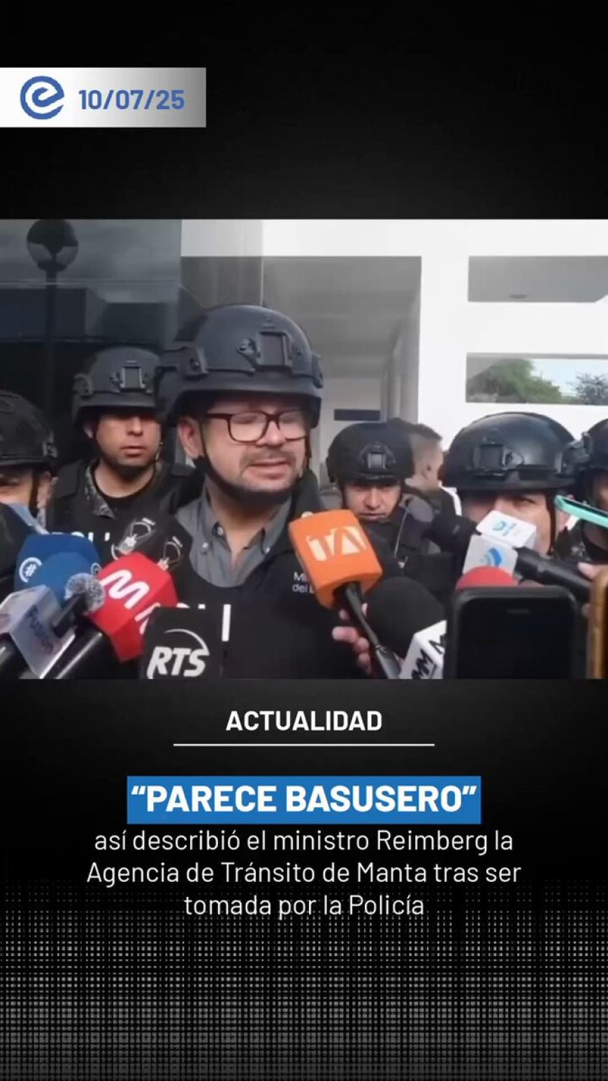 Agencia de Tránsito de Manta en estado deplorable tras intervención policial