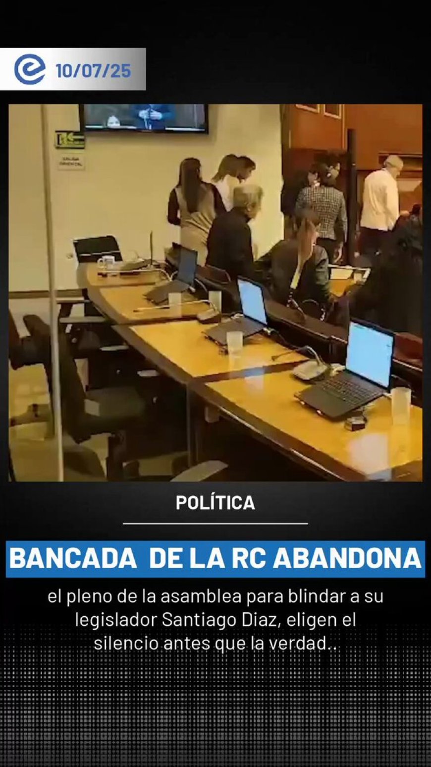 Revolución Ciudadana abandona el Pleno tras mención del caso Santiago Díaz