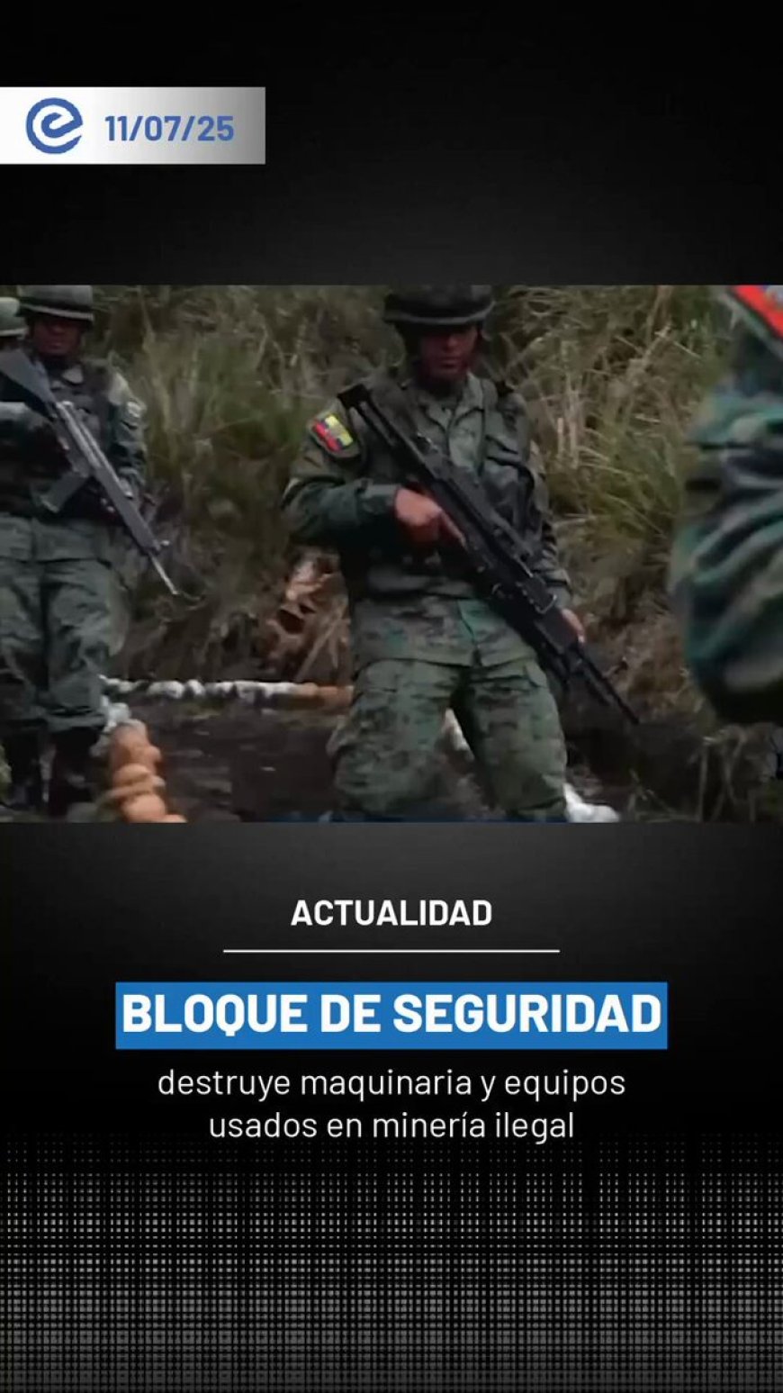 🔵 Las Fuerzas Armadas destruyeron maquinaria pesada utilizada en actividades de minería ilegal. Una medida firme para proteger nuestros recursos naturales. #FFAA #MineríaIlegal #Ecuador