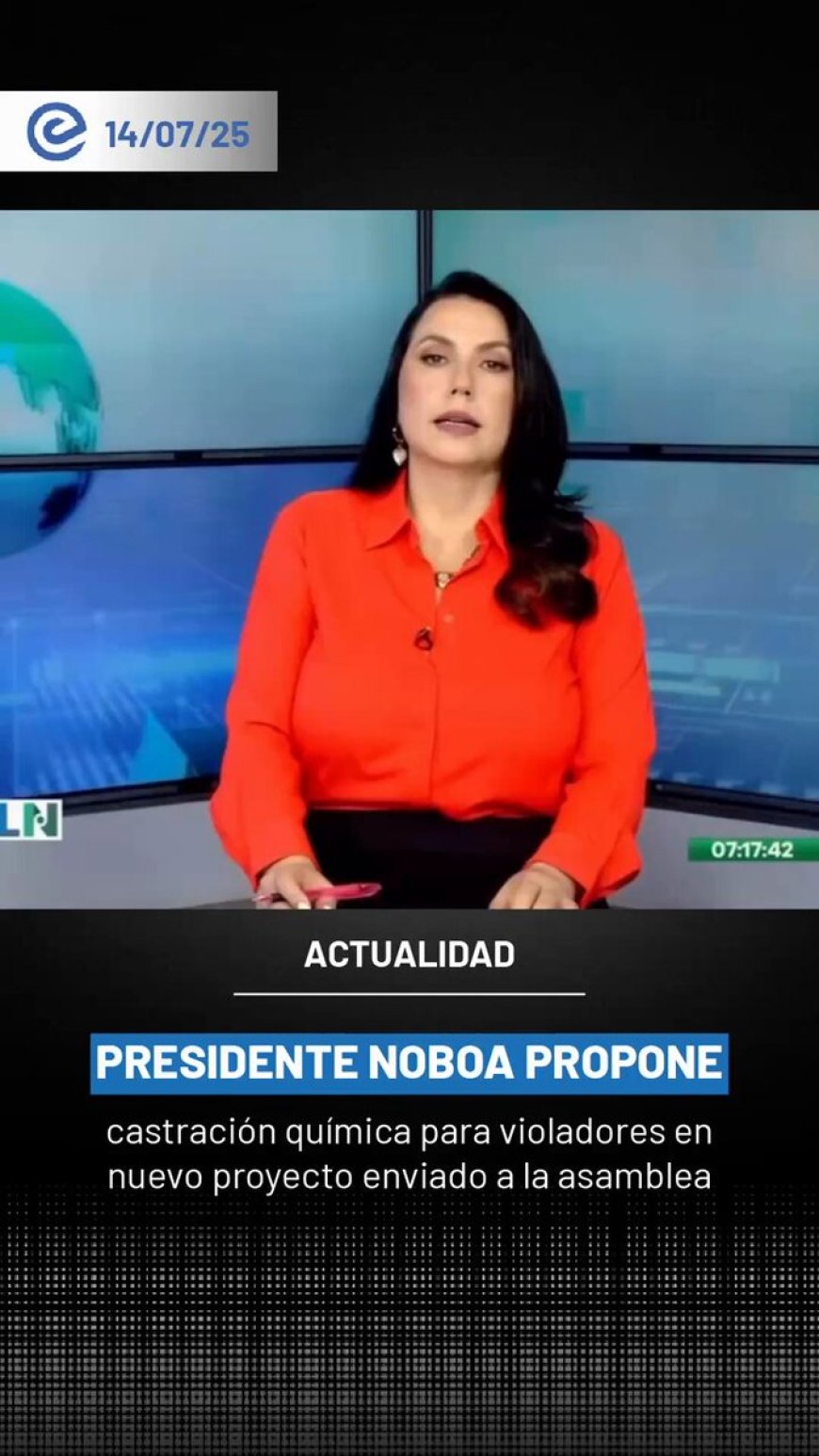 Noboa propone castración química para violadores en Ecuador