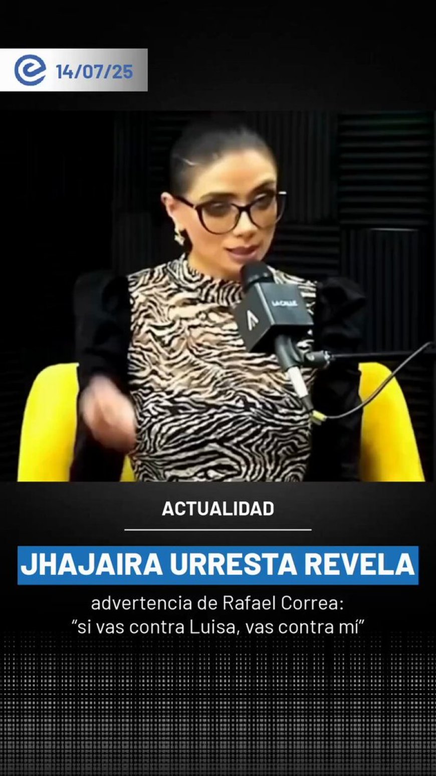 Jhajaira Urresta denuncia amenazas internas en la Revolución Ciudadana