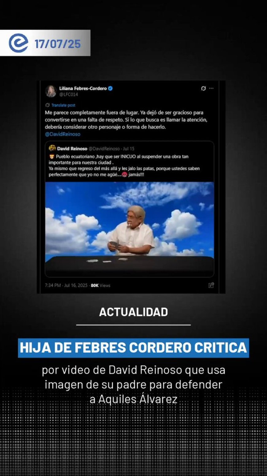 🔵Molestia evidente: hija califica de inaceptable la manera en que se le ha expuesto públicamente; pide frenar de inmediato las acciones que considera una falta de respeto.