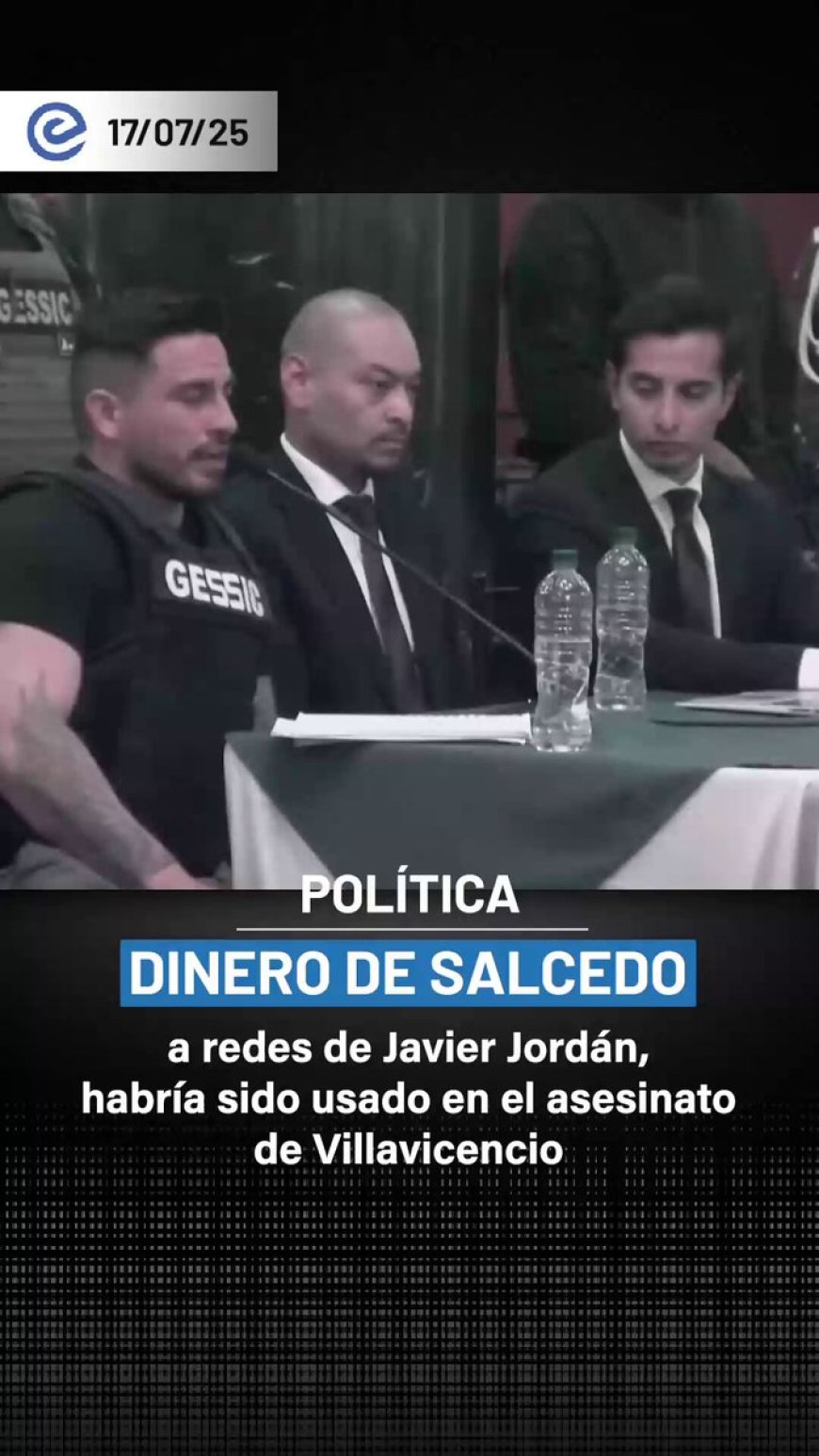 Salcedo revela uso de dinero de Jordán en asesinato de Villavicencio