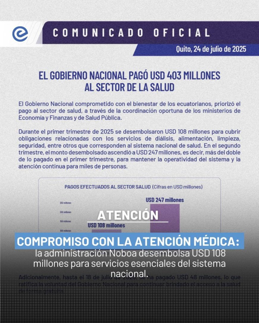 Finanzas y Salud Pública coordinan inversión sin precedentes para la salud en Ecuador