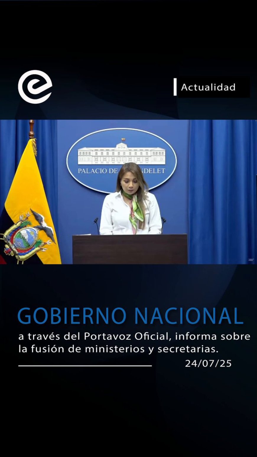 Gobierno de Daniel Noboa impulsa fusión de ministerios