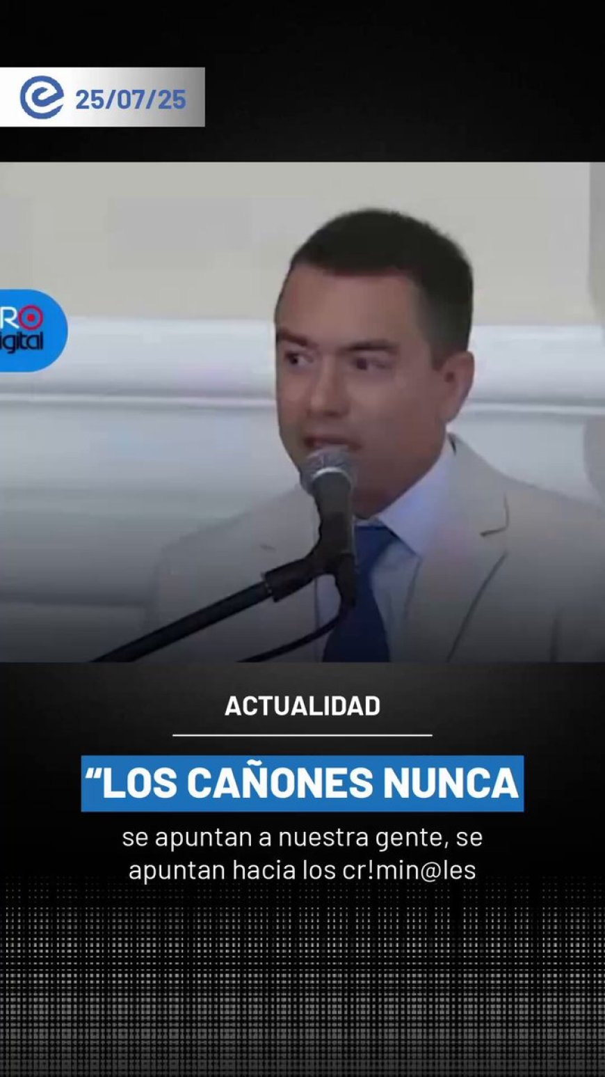🔵Presidente Noboa refuerza compromiso con Guayaquil y la seguridad nacional: “Los cañones apuntan a los criminales, no al pueblo”