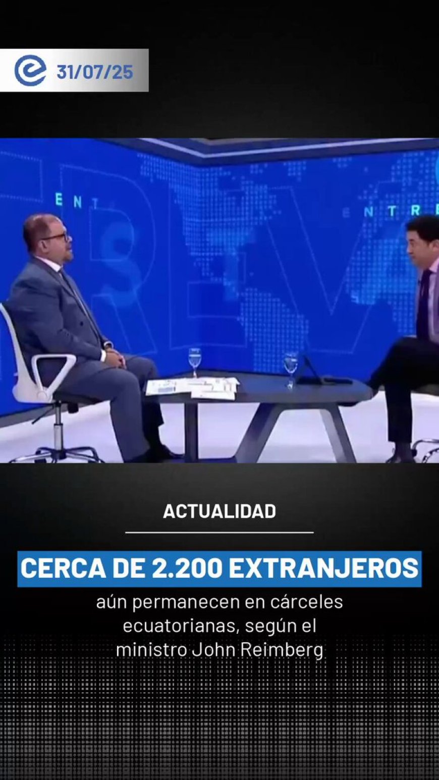 🔵 Ecuador refuerza sus fronteras para evitar el reingreso de ciudadanos colombianos deportados desde el sistema penitenciario. Más de 800 ya han sido retornados, informó el ministro del Interior, John Reimberg. #SeguridadEcuador #ControlFronterizo
