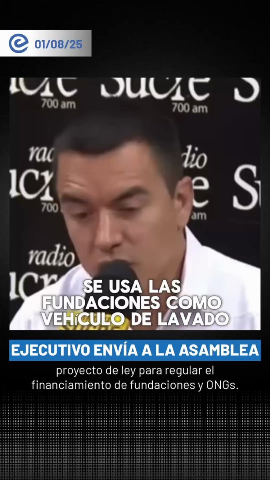 🔵 El Ejecutivo envió a la Asamblea un proyecto de ley para frenar flujos irregulares de capitales. La propuesta busca regular el financiamiento de fundaciones y organizaciones sociales, con el fin de evitar que recursos ilícitos fortalezcan estructuras criminales.