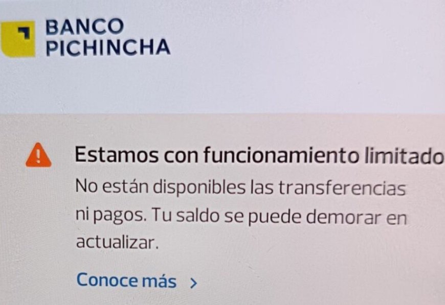 Banco Pichincha: Usuarios reportan fallas en la app móvil