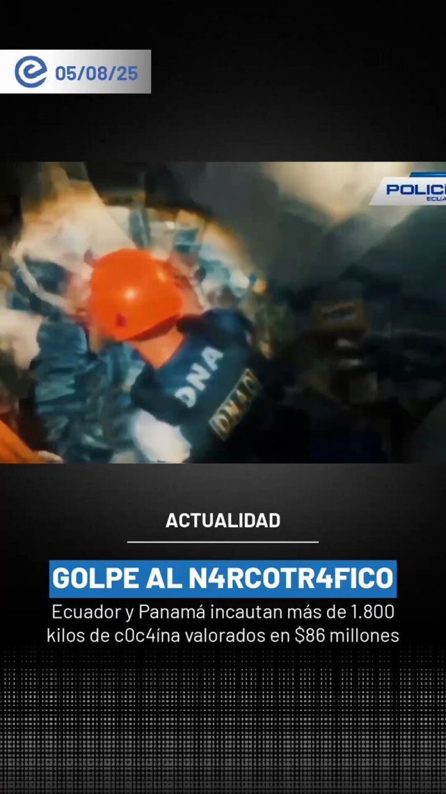 Ecuador y Panamá Incautan Cocaína con Destino a Alemania