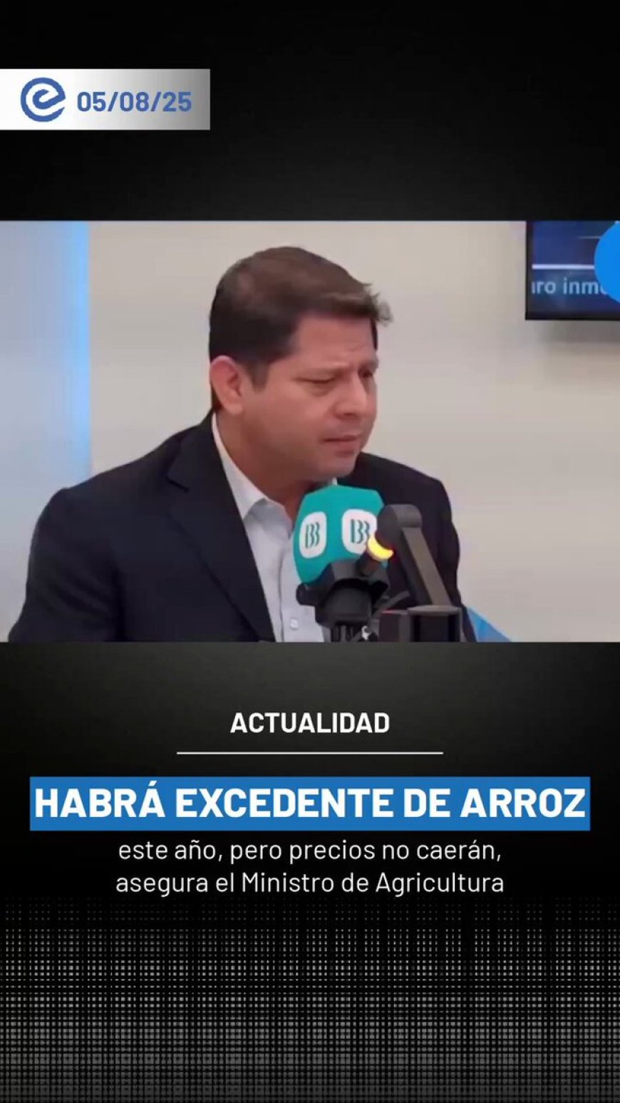 Ministro asegura que excedente de arroz no afectará a productores en Ecuador