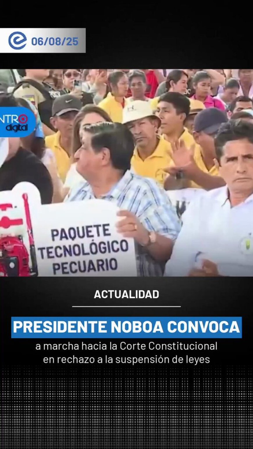 Daniel Noboa lidera marcha pacífica a la Corte Constitucional por suspensión de leyes