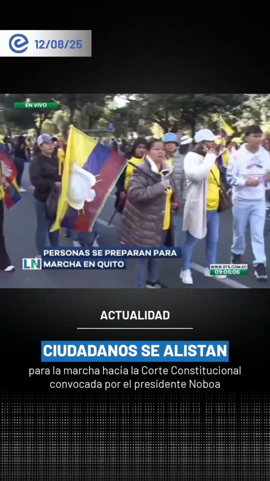 🔵 Quito, en la antesala de la marcha: ciudadanos se concentran en distintos puntos de la ciudad para movilizarse hacia la Corte Constitucional. El ambiente es de expectativa y tensión.