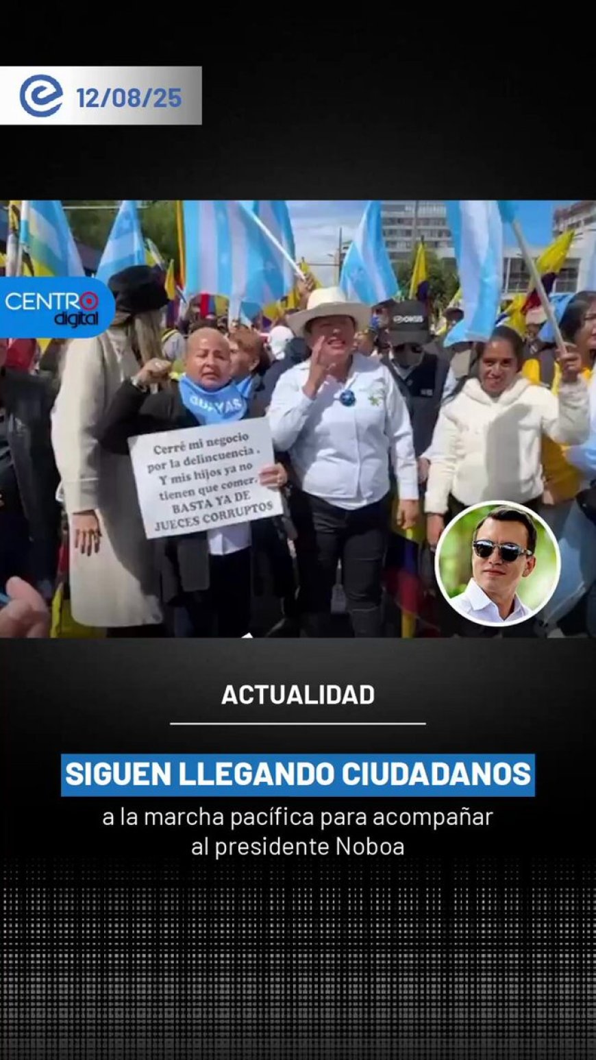🔵 Desde tempranas horas, simpatizantes de varias provincias se congregan en El Ejido, para sumarse a la marcha pacífica convocada por el presidente Daniel Noboa hacia la Corte Constitucional.