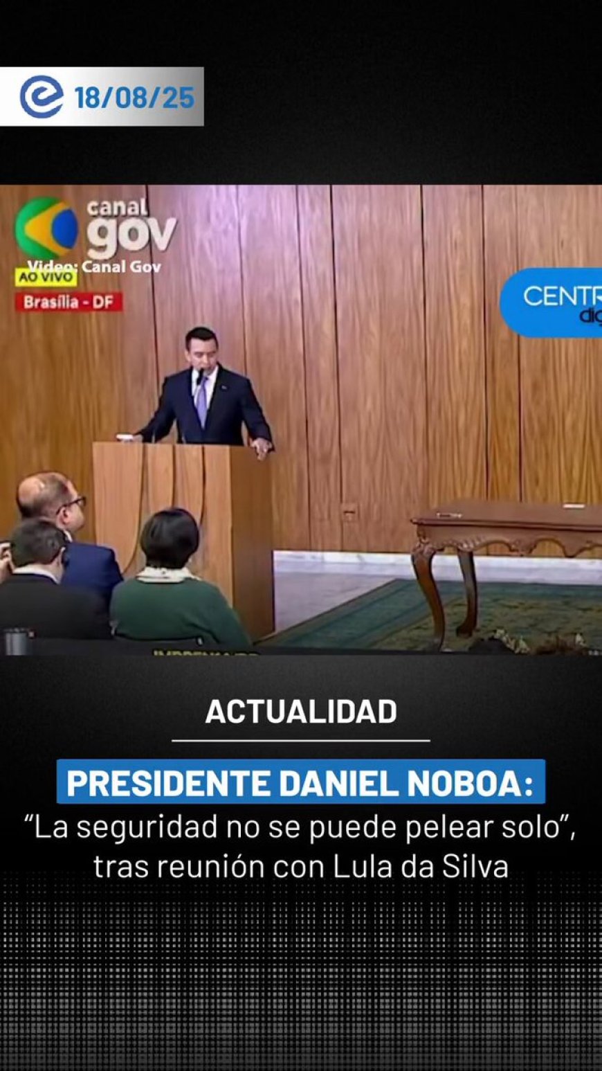 Noboa y Lula da Silva buscan dar esperanza a los jóvenes con educación y salud
