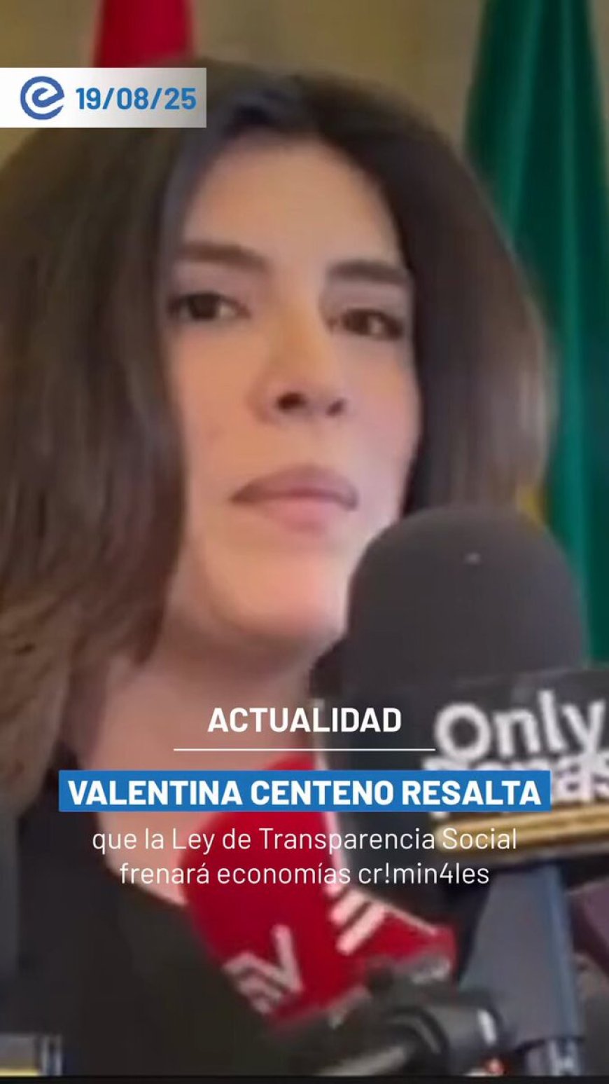 🔵 Debate encendido: Valentina Centeno defendió la Ley de Transparencia Social contra las economías criminales y respondió a Rafael Correa: “En cuanto a economías criminales, de seguro usted sabe más y tiene la cifra exacta”.