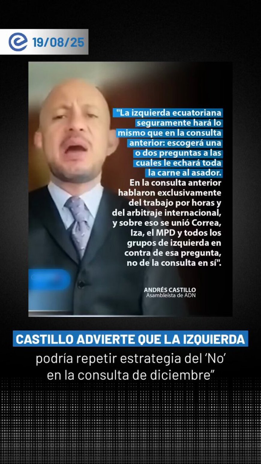 Asambleísta advierte sobre estrategia de la izquierda en consulta popular