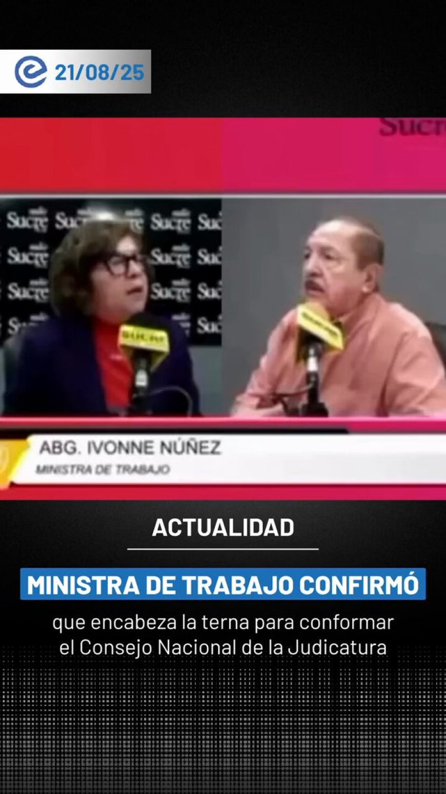 Ministra de Trabajo lidera terna para el Consejo de la Judicatura