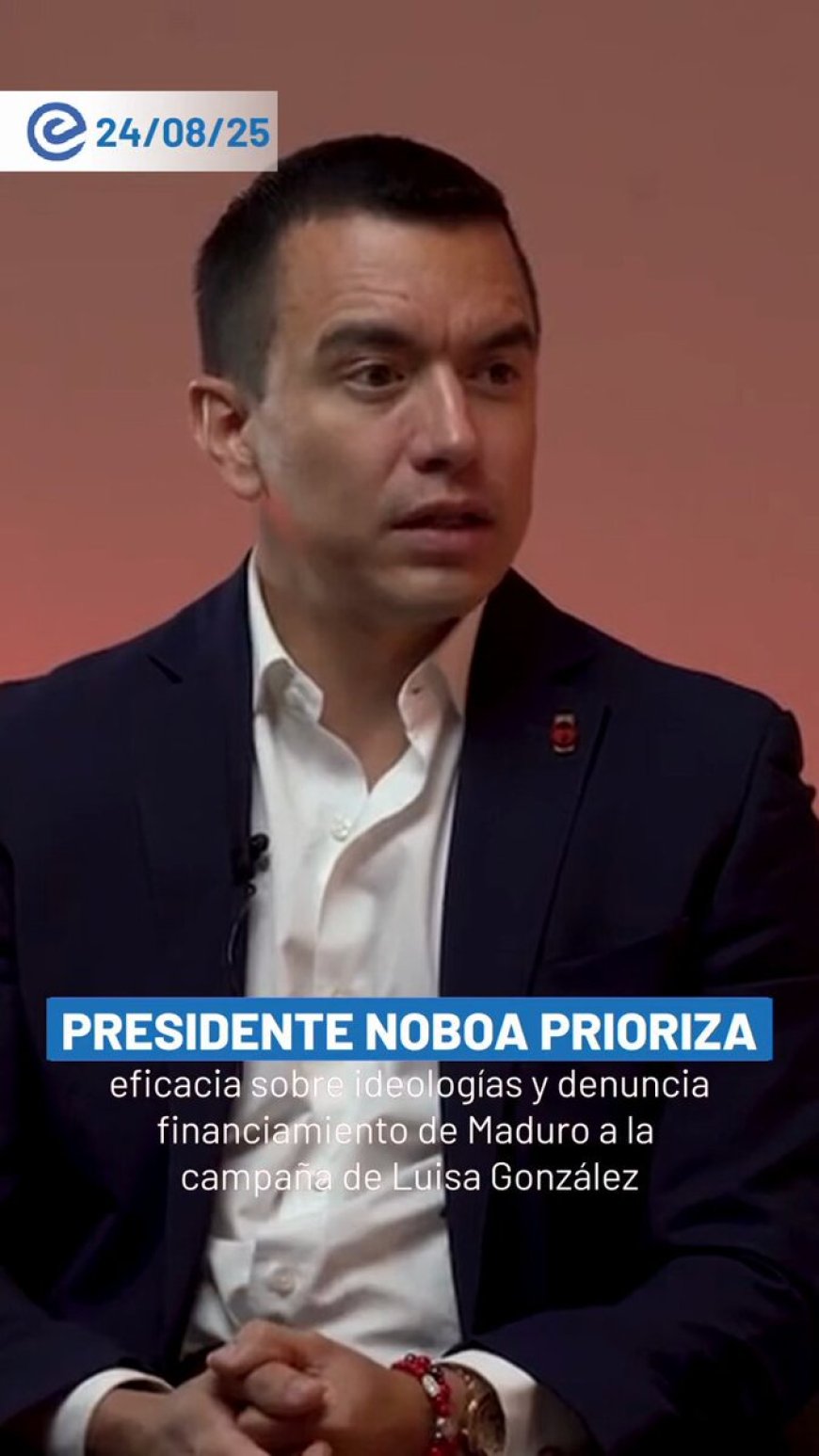 🔵 El presidente Daniel Noboa reveló: “Un informe de inteligencia de EE.UU. señala que Venezuela financió gran parte de la campaña de Luisa González. El dinero que se gastaron fue impresionante”.
