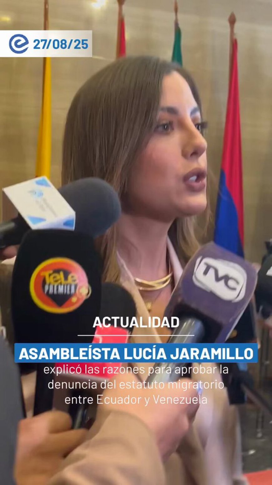 Asambleísta Lucía Jaramillo explica la aprobación de la denuncia del Estatuto Migratorio entre Ecuador y Venezuela