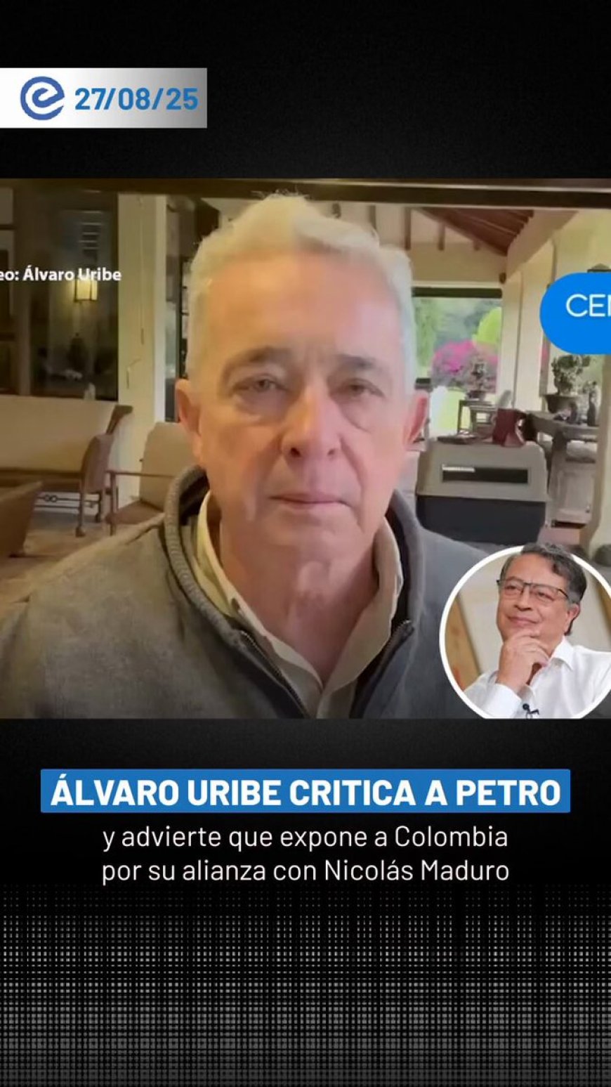 🔵 El expresidente Álvaro Uribe lanza duras críticas: acusa a Gustavo Petro de “no trabajar”, vivir en redes sociales y generar chismes. Además, advierte sobre su alianza con Maduro.