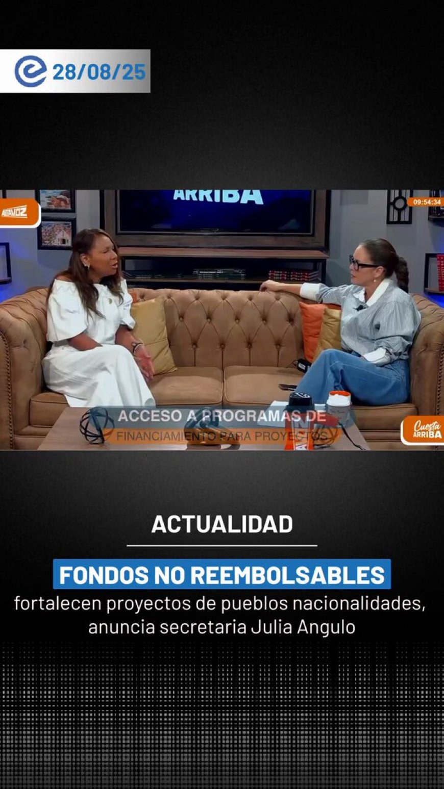 Entrega de fondos no reembolsables para pueblos y nacionalidades en Ecuador