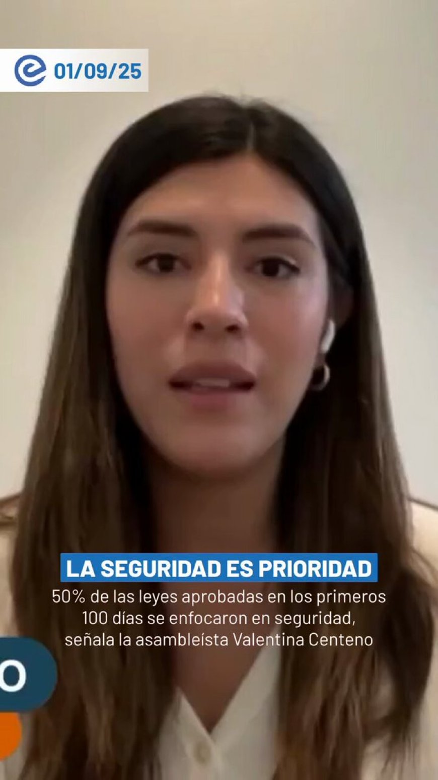 🔵 La asambleísta Valentina Centeno resaltó que en los primeros 100 días de gestión legislativa, al menos el 50% de las leyes aprobadas se enfocaron en fortalecer la seguridad del país.