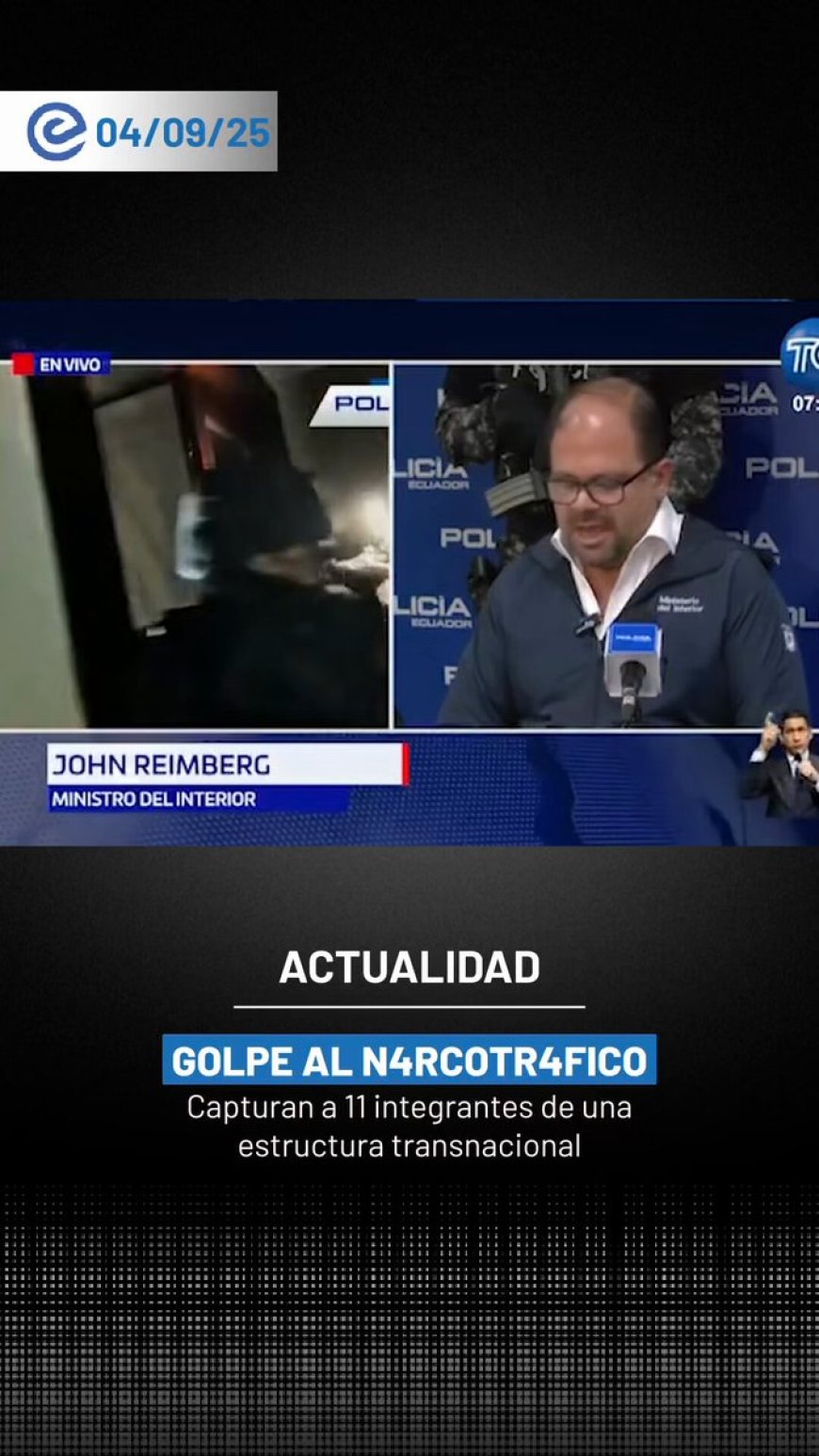 Golpe al narcotráfico: Desarticulan red transnacional en Ecuador