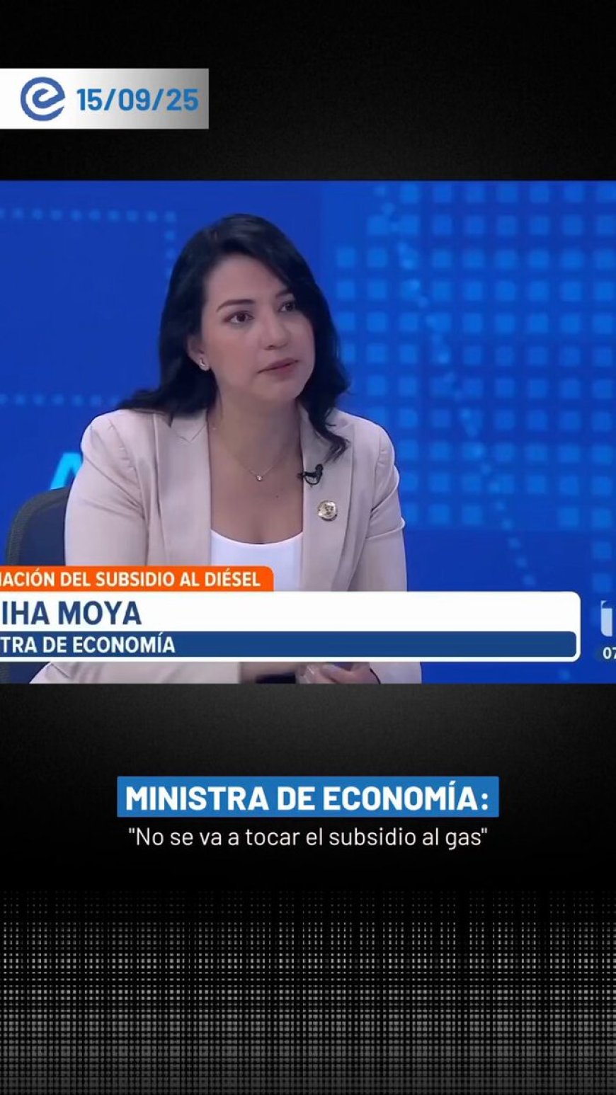 Ministra de Economía asegura que no se eliminará el subsidio al gas en Ecuador