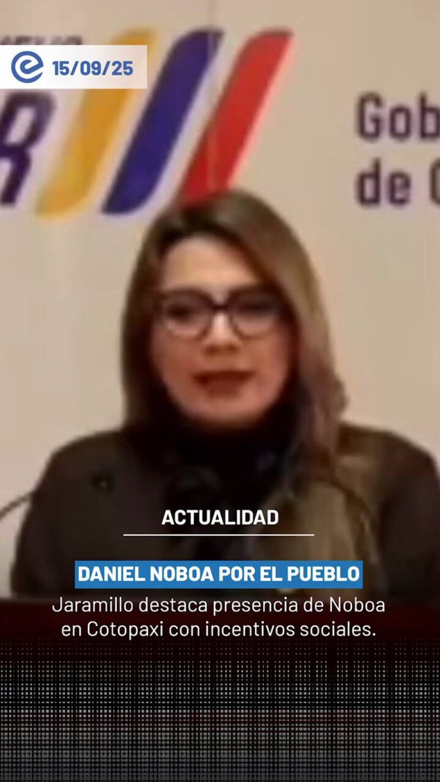 Carolina Jaramillo: Noboa supervisa incentivos sociales en Cotopaxi