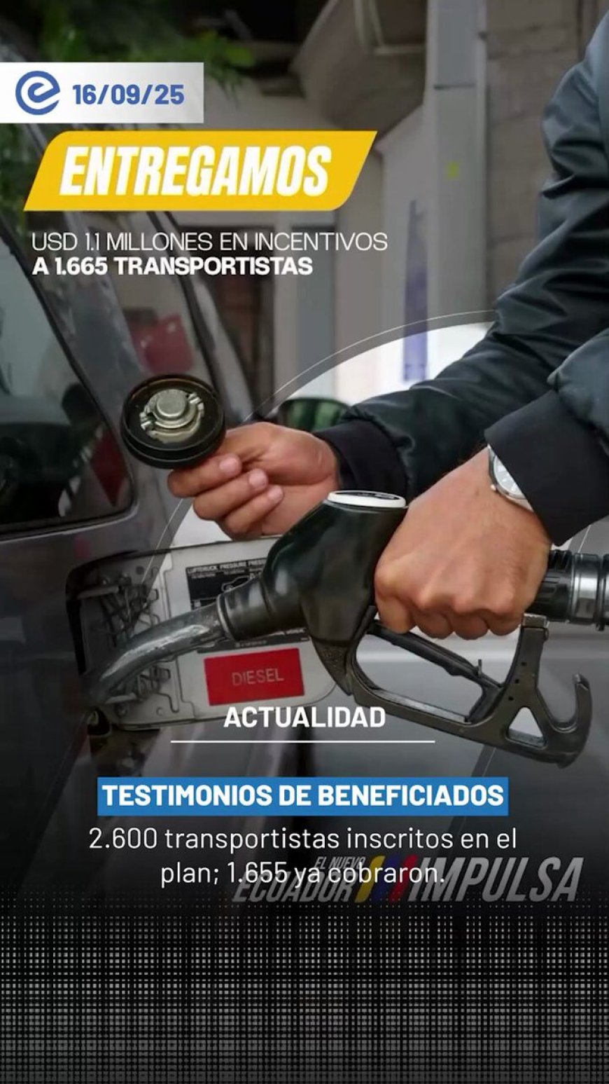 Incentivos a transportistas en Ecuador: Más de 2.600 beneficiados