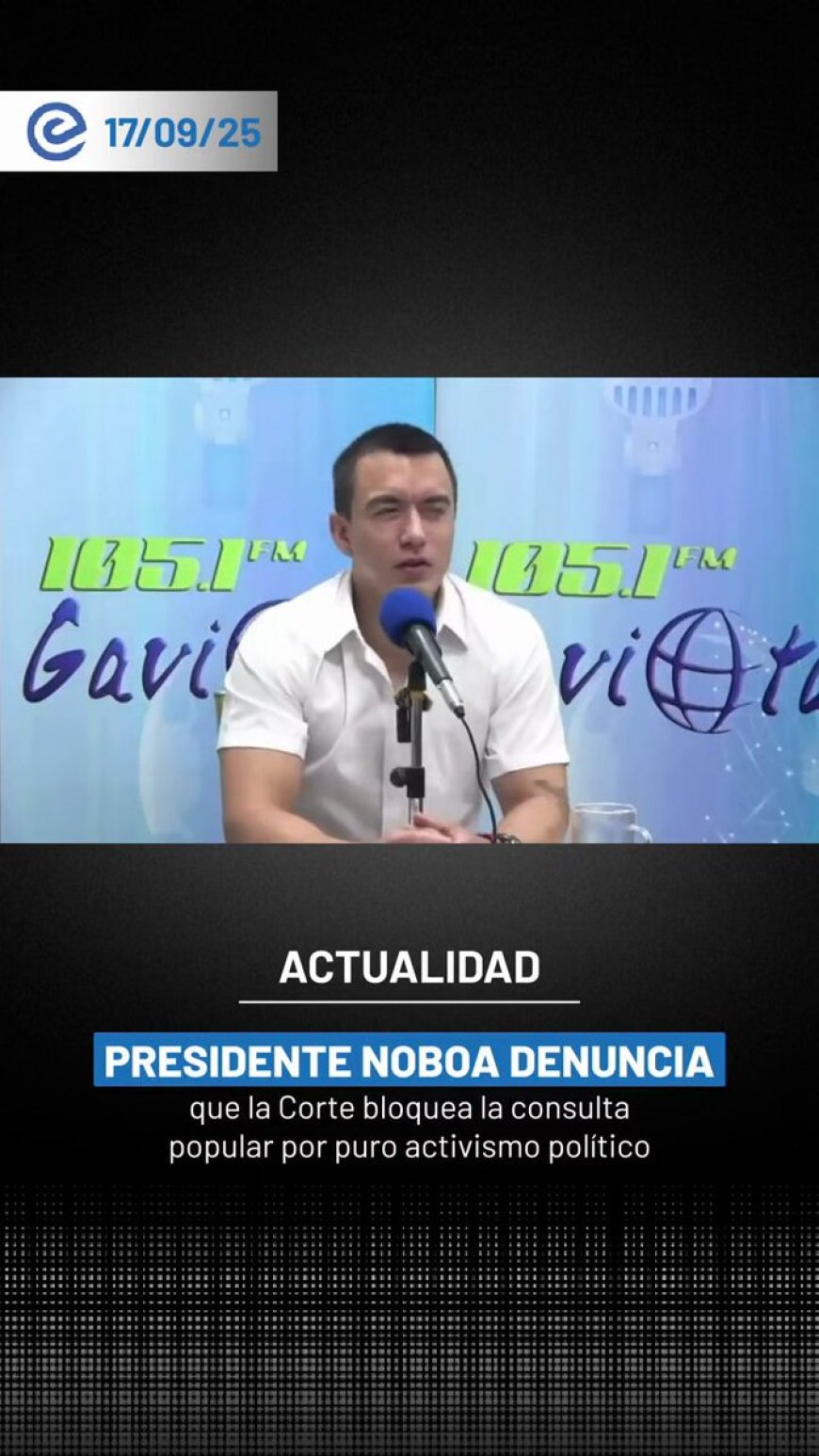 Daniel Noboa critica negativa a registro de violadores y reducción de legisladores