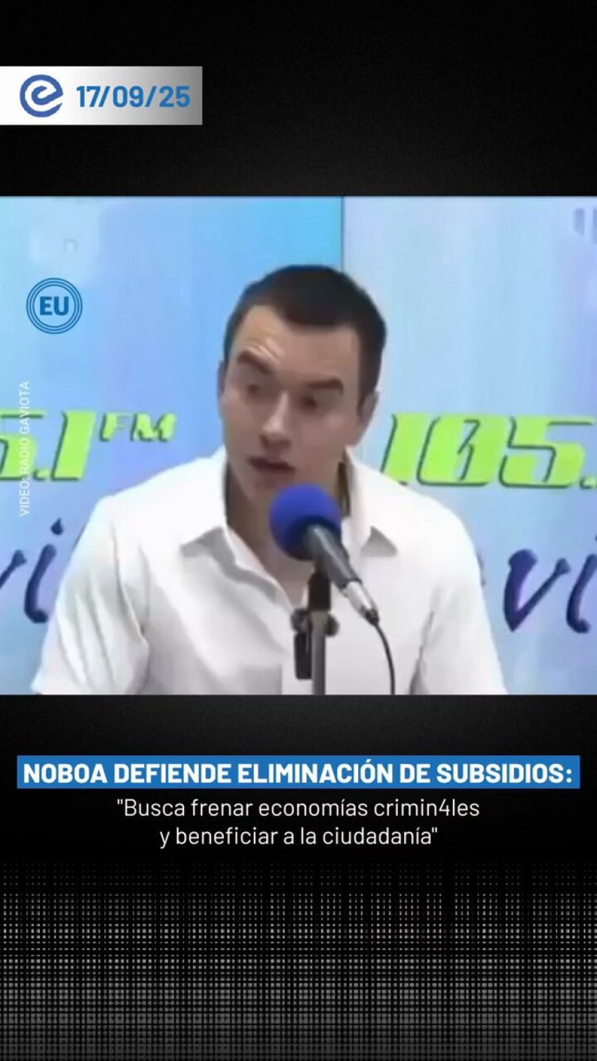 Daniel Noboa defiende eliminación de subsidios a combustibles para frenar economías criminales