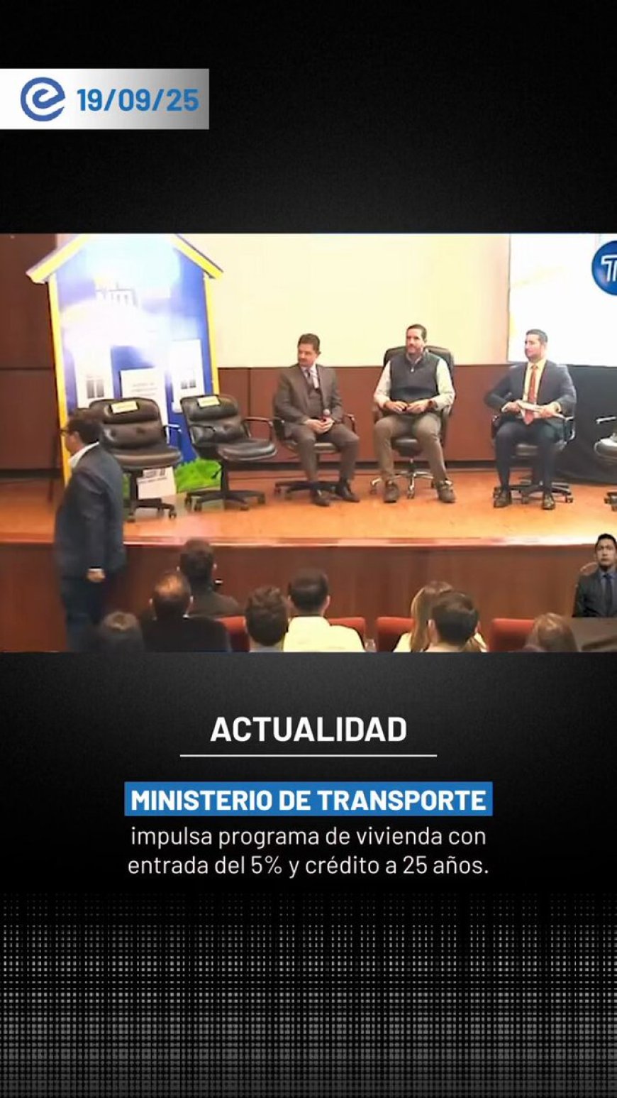 🔵 El Ministerio de Transporte y Obras Públicas presentó un programa de vivienda que facilita el acceso a casa propia con una entrada del 5% y financiamiento a 25 años.