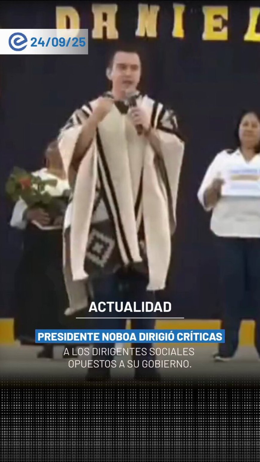 Daniel Noboa cuestiona a líderes sociales en medio del paro nacional en Ecuador
