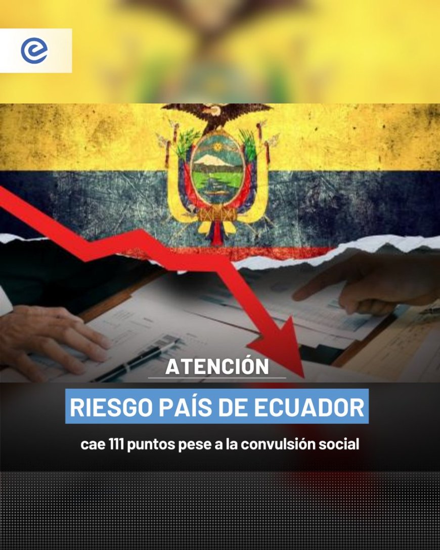 🔵 El riesgo país cayó 111 puntos y se ubicó en 710 unidades, su nivel más bajo en más de 3 años. La baja se da pese a las protestas por la eliminación del subsidio al diésel.