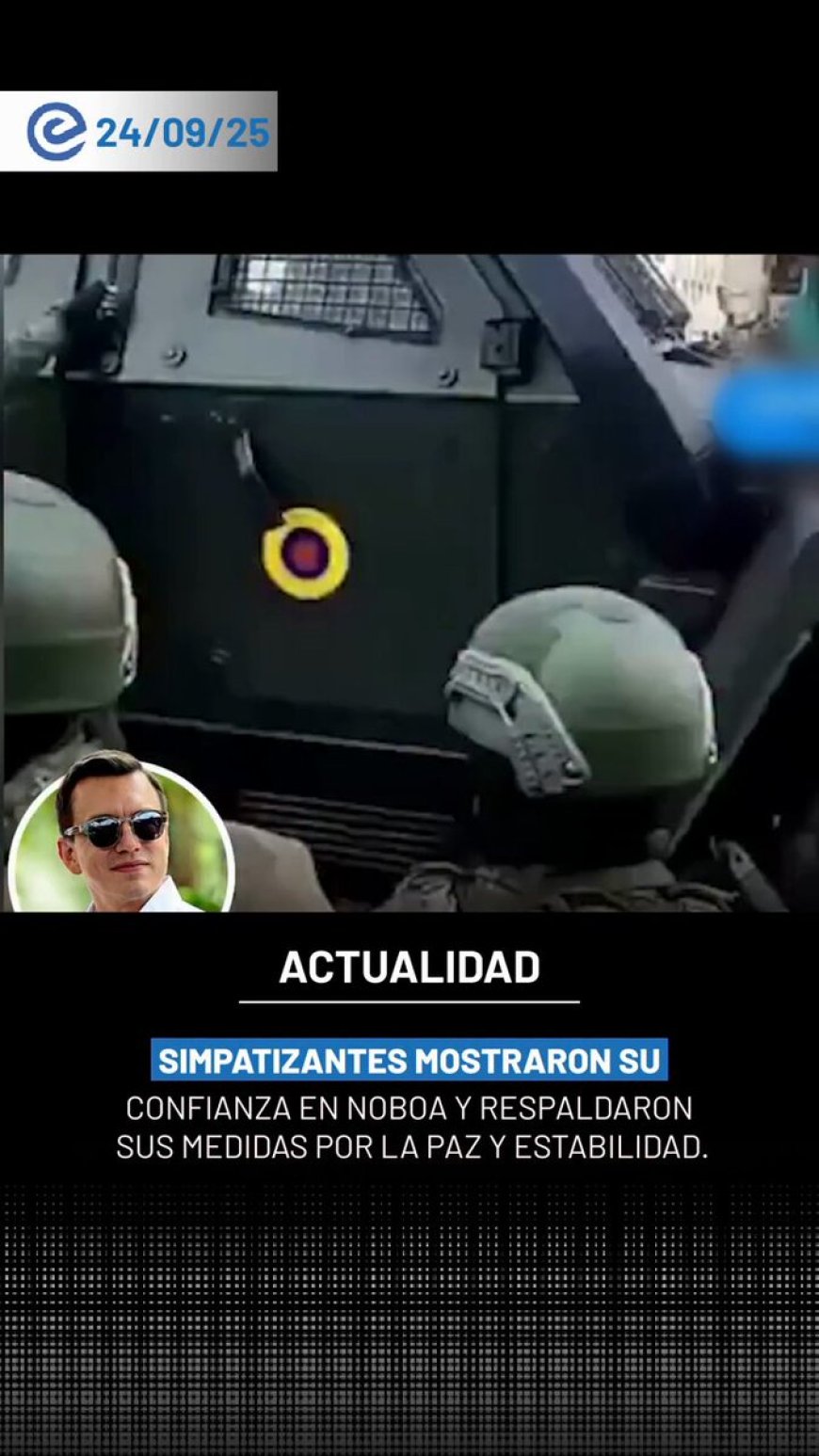 Noboa recibe apoyo en Otavalo ante protestas