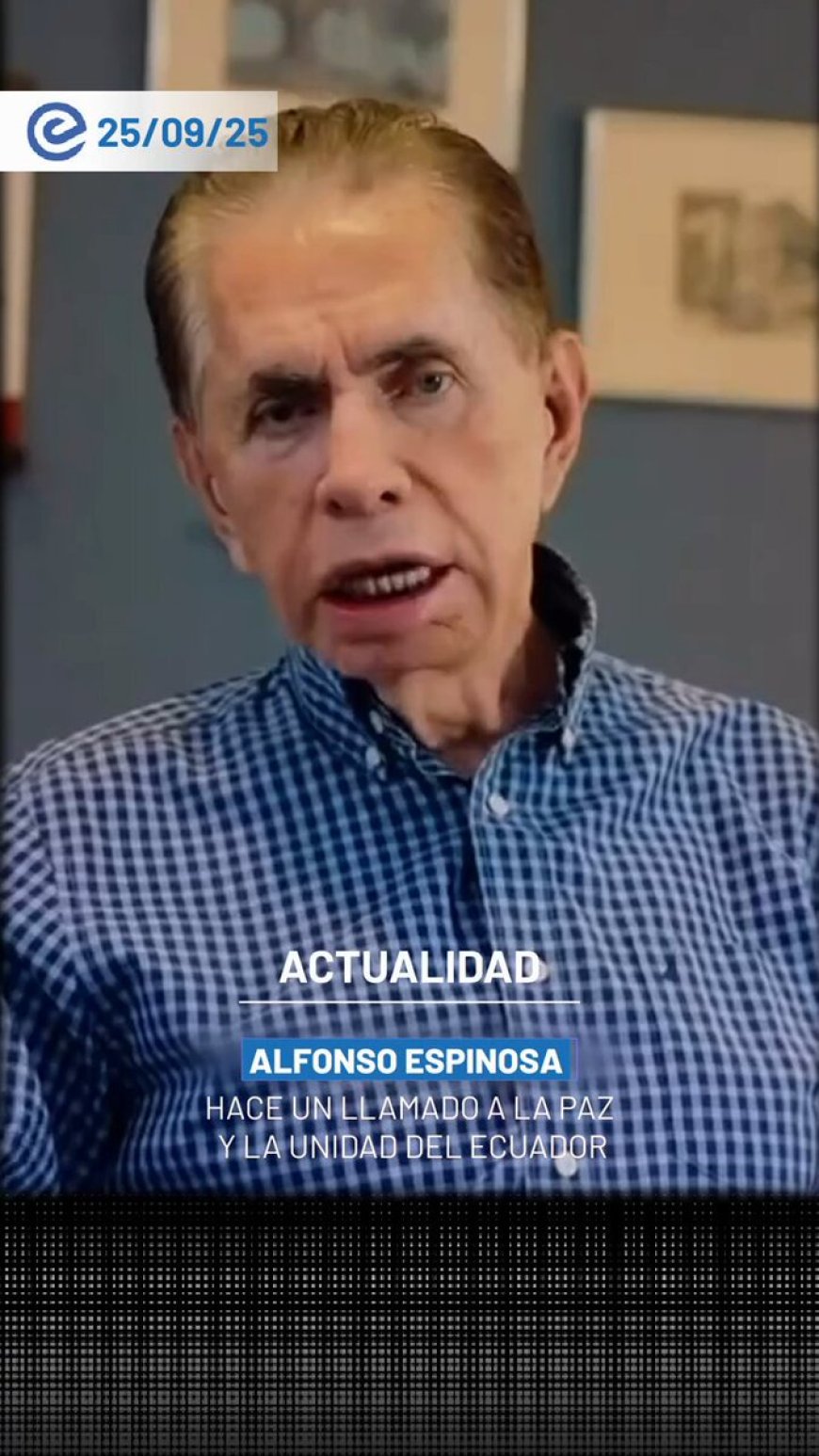 Alfonso Espinoza llama a la paz y unidad para la estabilidad económica de Ecuador