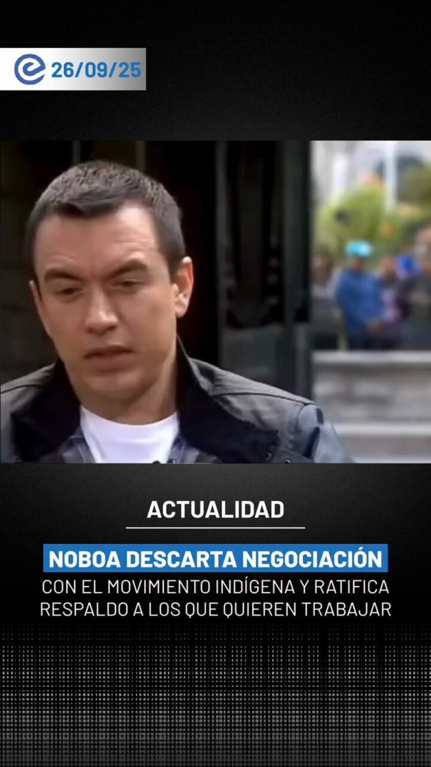 Daniel Noboa descarta negociación con movimiento indígena tras cierres viales