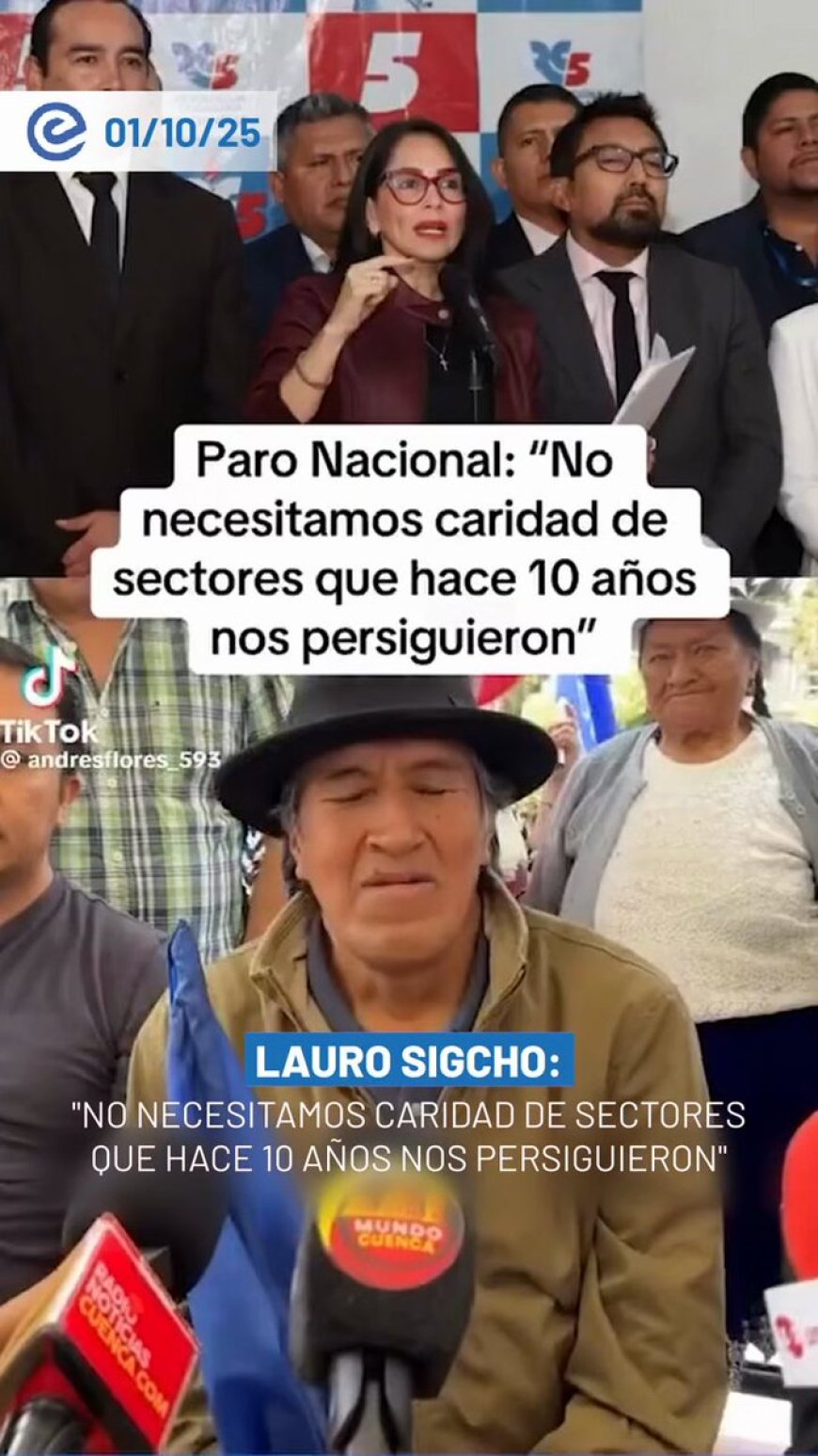 Lauro Sigcha rechaza apoyo correísta a manifestantes