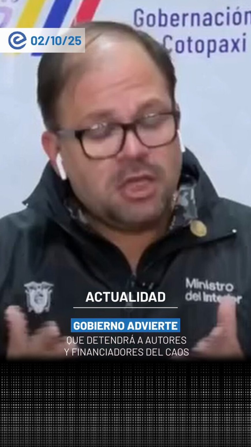 Ministro del Interior defiende actuación policial en protestas en Ecuador