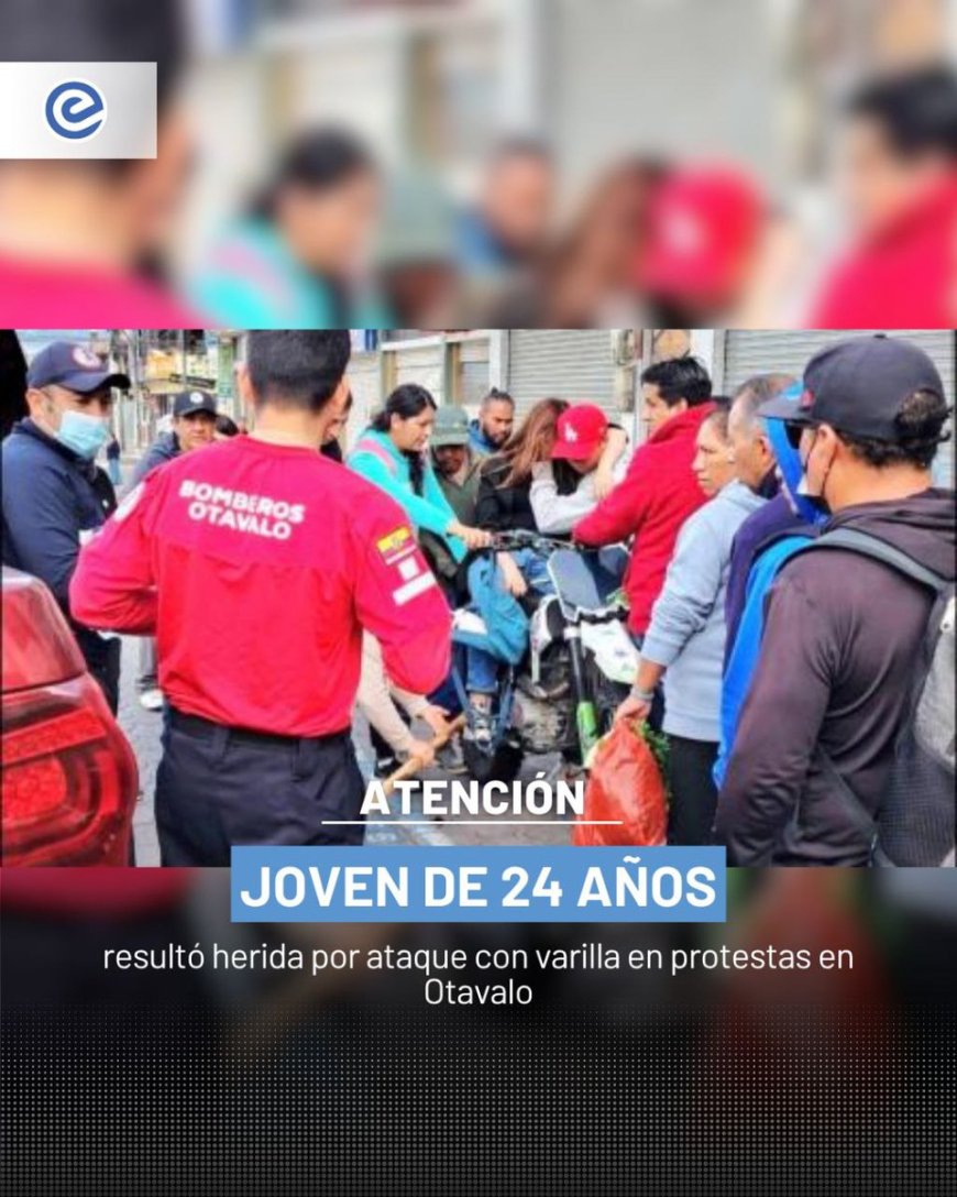 Joven herida en Otavalo durante cierre vial