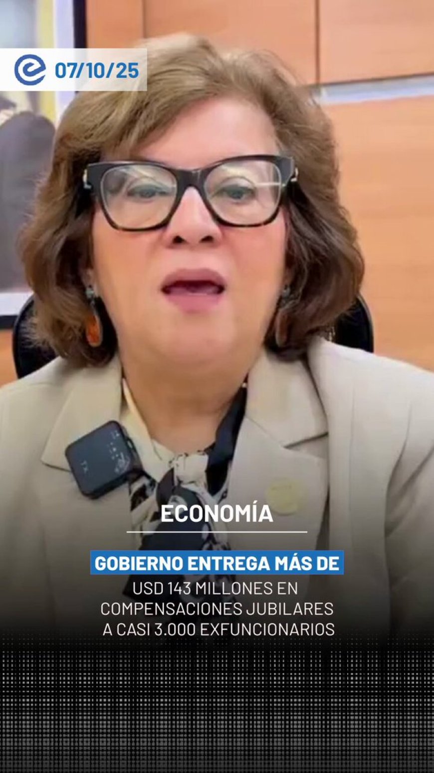 Gobierno de Ecuador desembolsa USD 143,8 millones en compensaciones jubilares