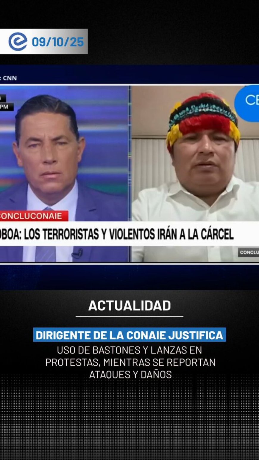 🔵 Mientras Marlon Vargas intenta deslindar responsabilidades, los hechos demuestran lo contrario: las manifestaciones convocadas por la CONAIE han dejado policías heridos y daños a bienes públicos. El Gobierno insiste en que la violencia no puede justificarse con discursos políticos.