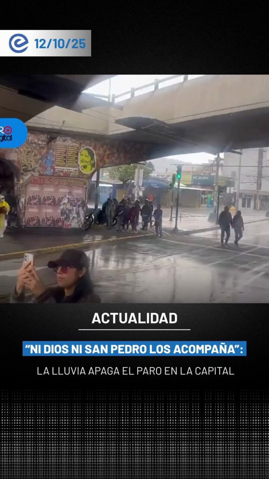 Lluvia en Quito interrumpe movilización del paro nacional