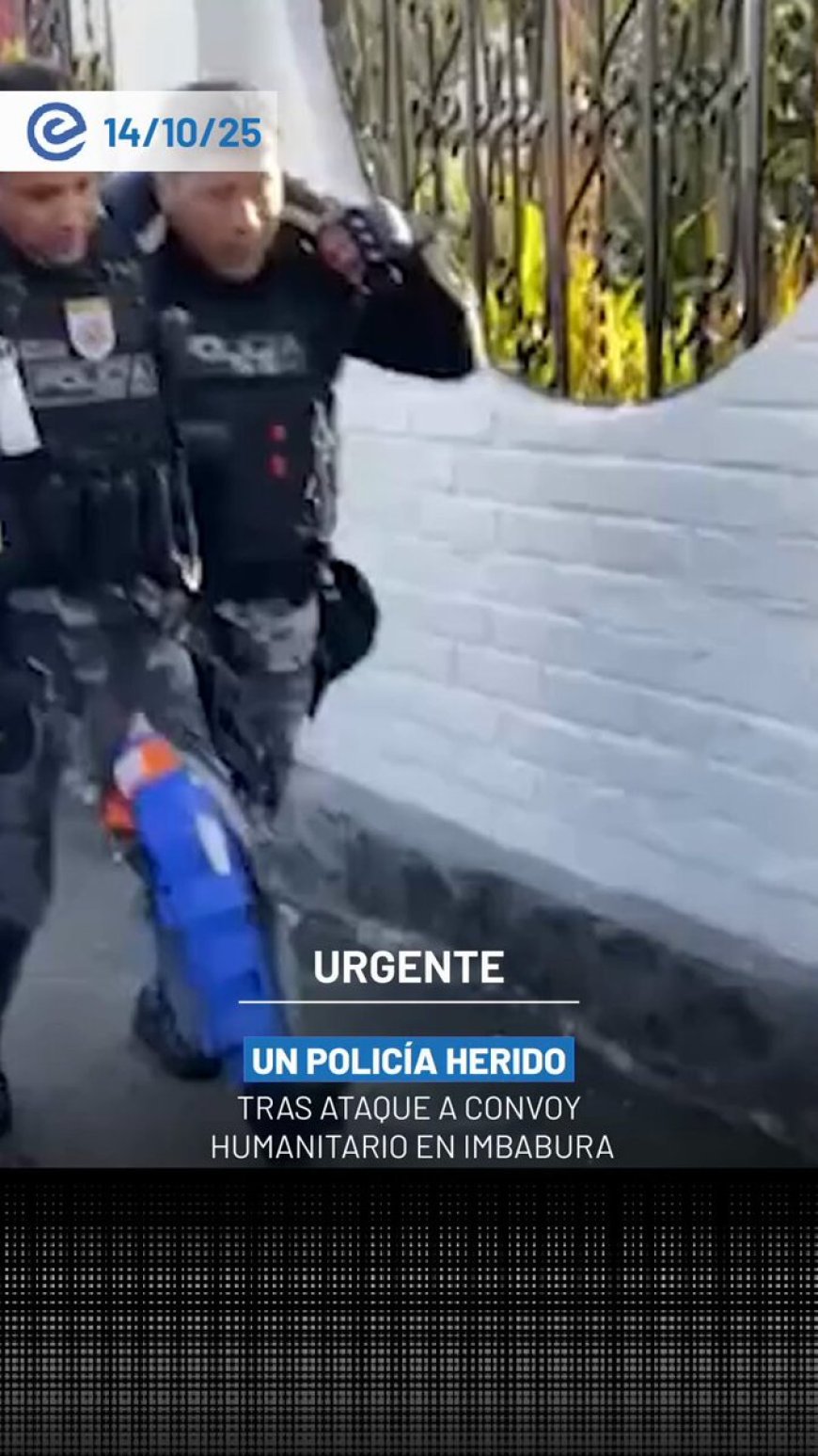 🔵 En comunidades como Ilumán, San Roque y Peguche, grupos violentos atacaron a un convoy militar y policial que transportaba insumos vitales hacia Otavalo. Un uniformado resultó herido.