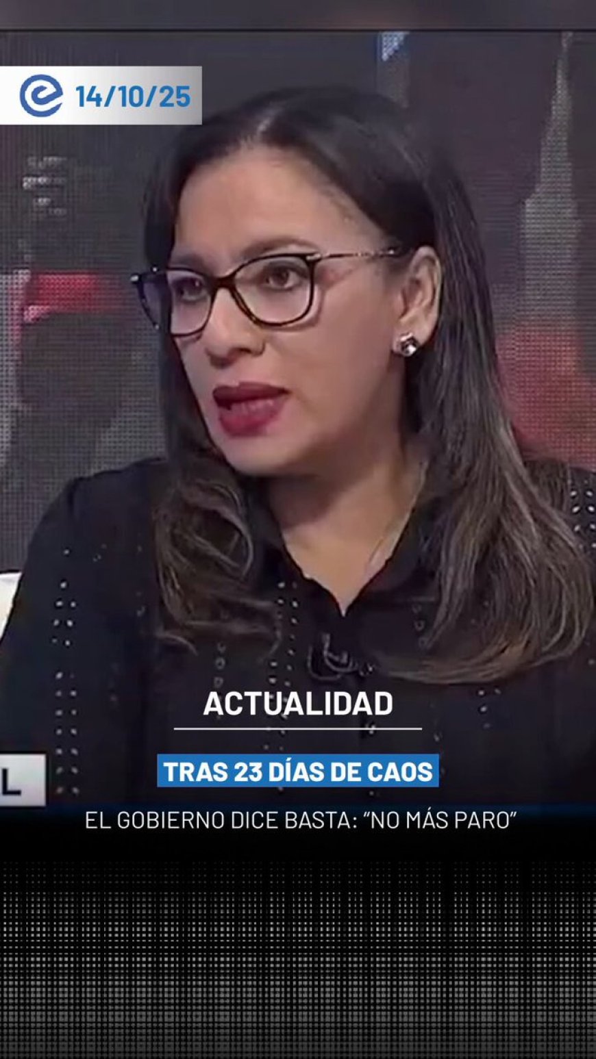 🔵 Tras 23 días de movilizaciones, el Gobierno anunció que el paro nacional debe llegar a su fin hoy, 14 de octubre. La ministra Zaida Rovira afirmó que no existen razones para mantener bloqueos ni afectar a más ecuatorianos.