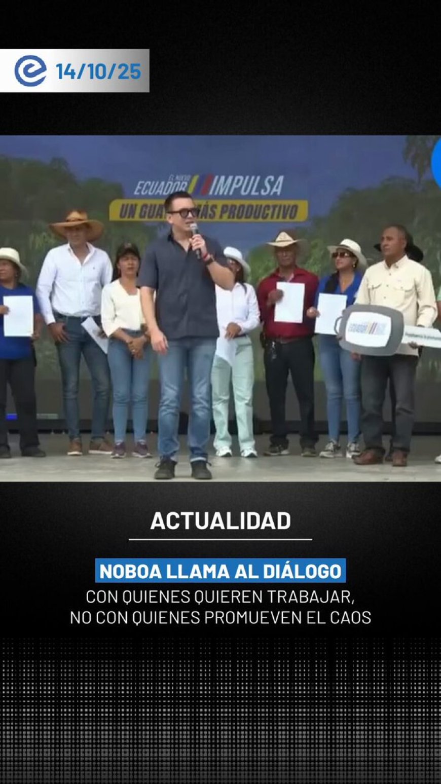 Noboa reafirma su compromiso con el diálogo y la paz en Daule