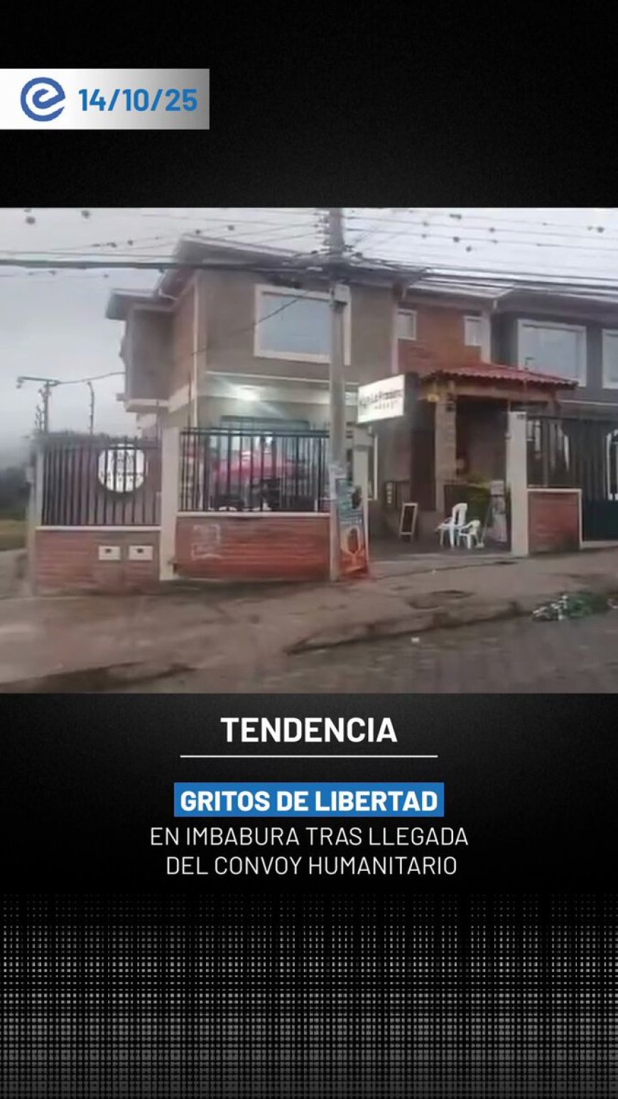 🔵 “¡Libertad, libertad!” fue el grito que se escuchó en Imbabura al paso del convoy humanitario. Entre lágrimas y aplausos, los ciudadanos celebraron lo que llamaron la “liberación” de su ciudad.