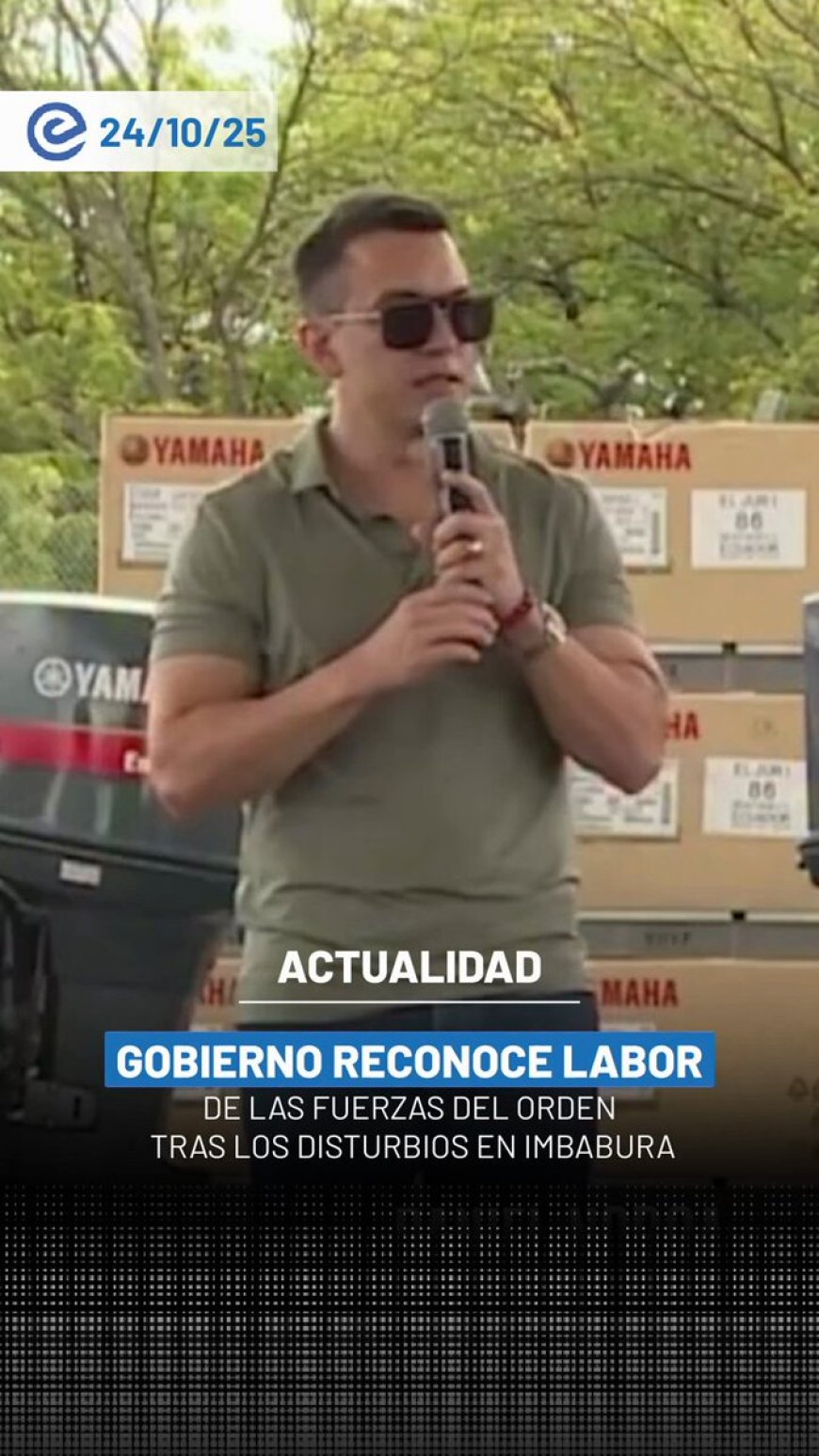 Daniel Noboa reconoce labor de Fuerzas Armadas y Policía tras paro de la Conaie
